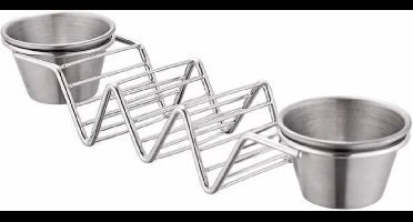 Herzberg Cooking Herzberg Hg-04043: Rvs Tacohouder Met 2 Bekers