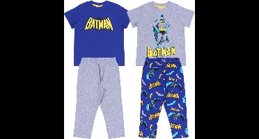 2 x Blauw en grijs Batman DC COMICS pyjama
