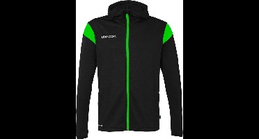 Uhlsport Squad 27 Jas Met Kap Heren - Zwart / Fluo Groen | Maat: XL