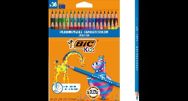 BIC Kids Ecolution Evolution - Kleurpotloden - Kinderen en volwassenen - Verschillende Kleuren - Potlood - 36 Stuks