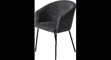 Eetkamerstoel Stof Donkergrijs - 59x57x80cm - Gewicht 14kg - Set van 2