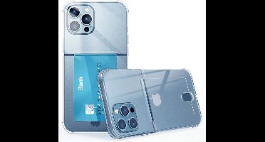 Hoesje Geschikt voor iPhone 13 Pro Max hoesje transparant - Shock case met pasjeshouder Hoesje Geschikt voor iPhone 13 Pro Max - Hoesje Geschikt voor iPhone 13 Pro Max hoesje met pasjeshouder