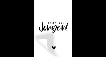 Muurstickers - Sticker Folie - Tekst - Zwanger - Jongen - Baby - Hoera een jongen - Spreuken - 20x30 cm - Plakfolie - Muurstickers Kinderkamer - Zelfklevend Behang - Zelfklevend behangpapier - Stickerfolie