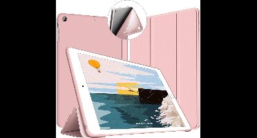 iPad Mini 4 hoes Rose Goud - iPad Mini 2 / 3 hoes Trifold Smart cover - iPad Mini hoes - Hoes iPad Mini 5 hoes bookcase - iPad Mini 1/2/3 hoesje soft Silicone Trifold case - Ntech