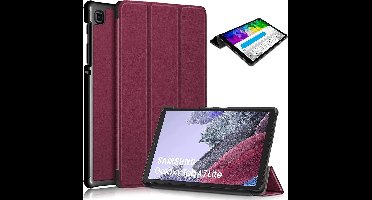Hoesje Geschikt Voor Samsung Galaxy Tab A7 lite hoes Bookcase Wine Rood - Hoes Hoesje Geschikt Voor Samsung Galaxy Tab A7 lite hoesje Smart cover