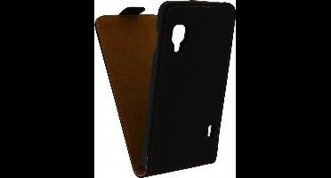 LG Optimus L5 II Hoesje - Mobilize - Ultra Slim Serie - Kunstlederen Flipcase - Zwart - Hoesje Geschikt Voor LG Optimus L5 II