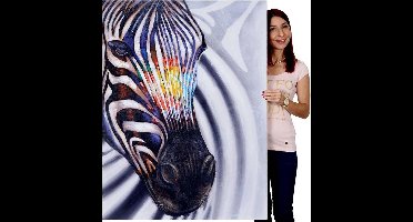 Olieverf schilderij Zebra XL