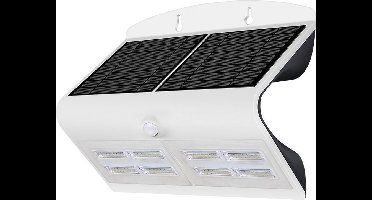 V-TAC VT-767-7-W Solar Wandlamp 8W 850 Lumen IP65 met Bewegingssensor Wit Zwart VT-767-7-W