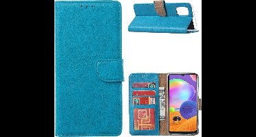 Hoesje Geschikt Voor Samsung Galaxy A21S Hoesje / wallet Case Turquoise