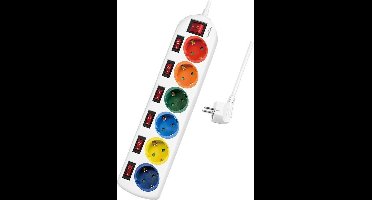 LogiLink LPS259 power uitbreiding 1,5 m 6 AC-uitgang(en) Binnen Wit