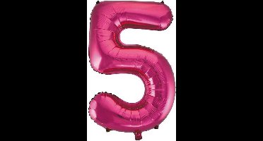 Pink roze cijfer ballon 5.