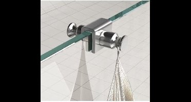 Wiesbaden Ida dubbele glashaak voor douchecabine chroom