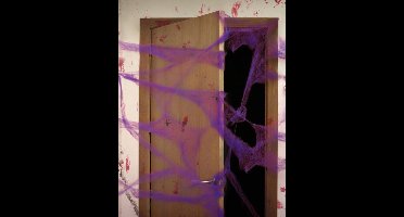 ATOSA - Paarse spinnenweb decoratie met spinnen