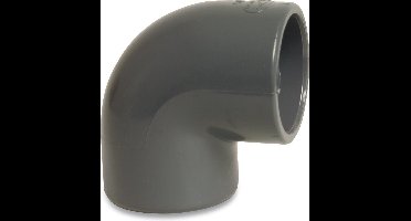 Mega Knie 90° PVC-U 50 mm lijmmof 16bar grijs KIWA