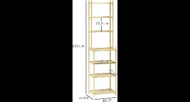 Badkamerplank – Badkamerrek – Opbergrek – Doucheplank – Bamboe Rek – Waterbestendig – 180 cm Hoog