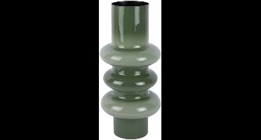 Present Time Vaas Grato Medium - Jungle groen - 17.5x17.5x37cm - Metaal - Modern - Bloemenvaas - Woondecoratie - Decoratieve vaas voor woonkamer of slaapkamer - Moederdag - Moederdag cadeautje - Moederdag cadeau voor mama