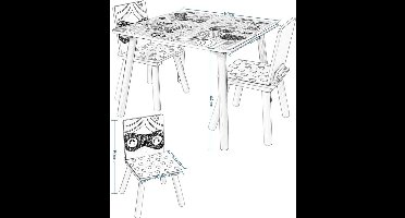 Kindertafel - Kindermeubilair - Kindertafel en Stoelen Set – Houten Speeltafel met 2 Stoelen - Sterk en Duurzaam - Perfect voor Tekenen - Spelen - Eten – Kindermeubilair - voor Slaapkamer - Speelkamer - 60x60x44 cm - Roze