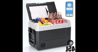 Elektrische Koelbox - Refrigerator - Frigobox - Vriezer - Auto Koelkast - Compressor Koelbox - 45L - Dual Zone Vriezer & Koeler - 12V / 24V DC, 100-240V AC - met Wielen en App-bediening - Voor Camping en Reizen