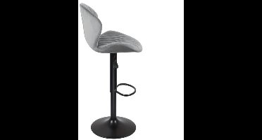 Barkrukken – Barstoelen – Hoge Stoelen – Keukenkrukken – Verstelbare Krukken – Set Van 2 – Fluwelen Bekleding – 360° Draaibaar – Metalen Frame – Antislipvoetrest – Lichtgrijs