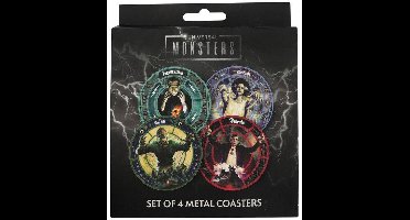 UNIVERSAL MONSTERS - 4 Embossed Metal Coasters - Onderzetters