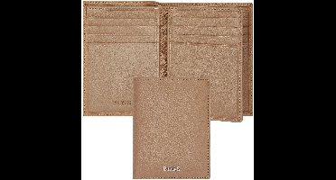 HUGO BOSS Leren Kaarthoes Classic Grained Trifold Card Case Camel Lichtbruin