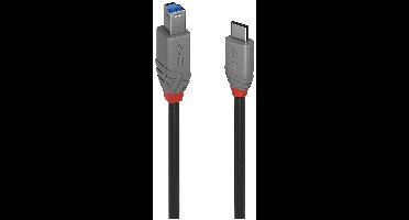 LINDY 36666 USB-kabel USB 3.2 Gen1 USB-C stekker, USB-B stekker 1.00 m Zwart