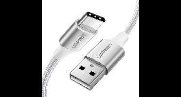 UGREEN Gevlochten USB-A naar USB-C Kabel 3A Fast Charge 1 Meter Wit