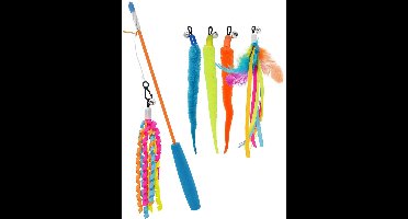 Happy pet tabby patch kattenhengel met 5 speeltjes 39x11x2,5 cm