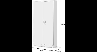 Stalen Kast – Metalen Opbergkast – Archiefkast – Kantoorkast – Dossierkast – Geheime Vak – 3 Verstelbare Legplanken – Veiligheidscilinderslot
