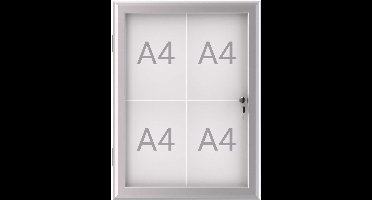MAULexcite Vitrine - zilver - 4 x A4 - 1 stuk - 69.6 x 52.2 x 2.8 cm - MAUL
