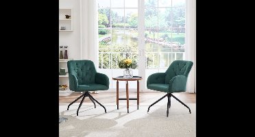 Eetkamerstoelen – Draaistoelen – Armstoelen – Velzet Stoelen – Bureaustoelen – Olijfgroen – 360 Graden Draaibaar – Memory Foam Zitting