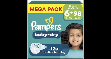 Pampers - Baby Dry - Maat 6+ - Mega Pack - 98 stuks - 14/19KG