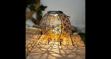 Solarlamp buiten solarlamp oosterse LED solar lantaarn buiten, lichteffect levensbloem, 1x LED warm wit, DxH 20x29 cm, terras tuin