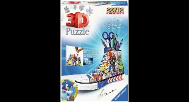Ravensburger 3D puzzel pennenbak Sonic The Hedgehog sneaker 108 stukjes.