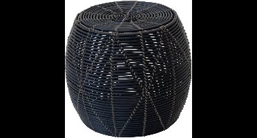Les - Birma poef wicker ø46x40cm - zwart