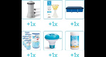 Zwembad Accessoirepakket voor Intex Rectangular Frame Zwembad - 300x200x75 cm - Rechthoekig - Intex - 28272NP - 6-delig