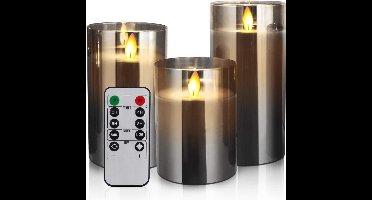 Core® LED Kaarsen Oplaadbaar - Nep Kaarsen - Grijs - 11cm x 30cm x 19cm