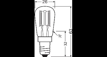 Ledvance Special LED E14 Buis one-handed Filament Helder 2.8W 250lm - 827 Zeer Warm Wit | Vervangt 25W