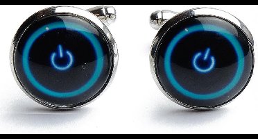 Manchetknopen - Aan-Uit Knop Blauw en Zwart