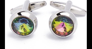 Manchetknopen - Kristal Allerlei Kleuren Rond