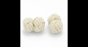 Manchetknopen - Zijden Knoop Lichtbeige