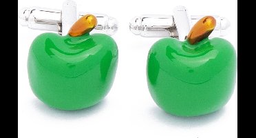 Manchetknopen - Appel Groen met Bruine Steel