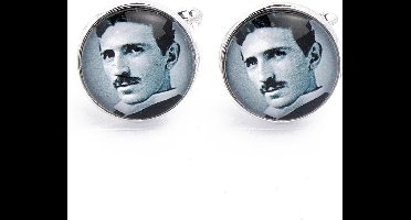 Manchetknopen - Nikola Tesla Zwart Wit