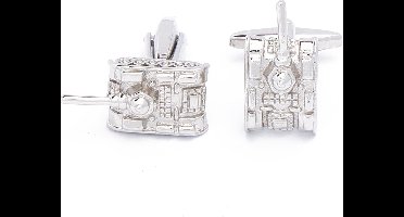 Manchetknopen - Tank Tankvoertuig Zilverkleurig