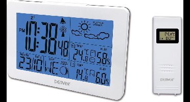 Denver WS-530 White - Weerstation met alarmfunctie - Binnen- en Buitenshuis - Luchtvochtigheid meter - Indicator voor openstaande ramen - Wit