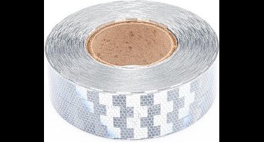 Reflecterende tape voor harde ondergrond - wit - per meter