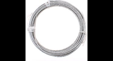 rol buitenkabel rem 10m gevlochten zilver