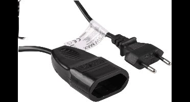 Q-Link verlengsnoer - euro - H03VVH2-F - 2 x 0.75 mm² - 5 m - zwart