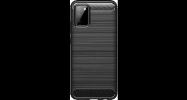 Shop4 - Samsung Galaxy A02s/ A03s Hoesje - Zachte Back Case Brushed Carbon Zwart