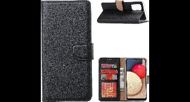 Hoesje Geschikt Voor Samsung Galaxy A02s Hoesje Geschikt Voor Samsung Galaxy A02s bookcase wallet case - Zwart